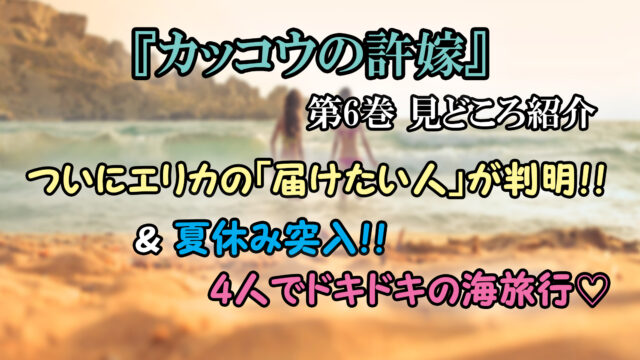 カッコウの許嫁 第6巻 ネタバレ注意 エリカの 届けたい人 とは ドキドキの夏休み開幕 カッパの休憩室