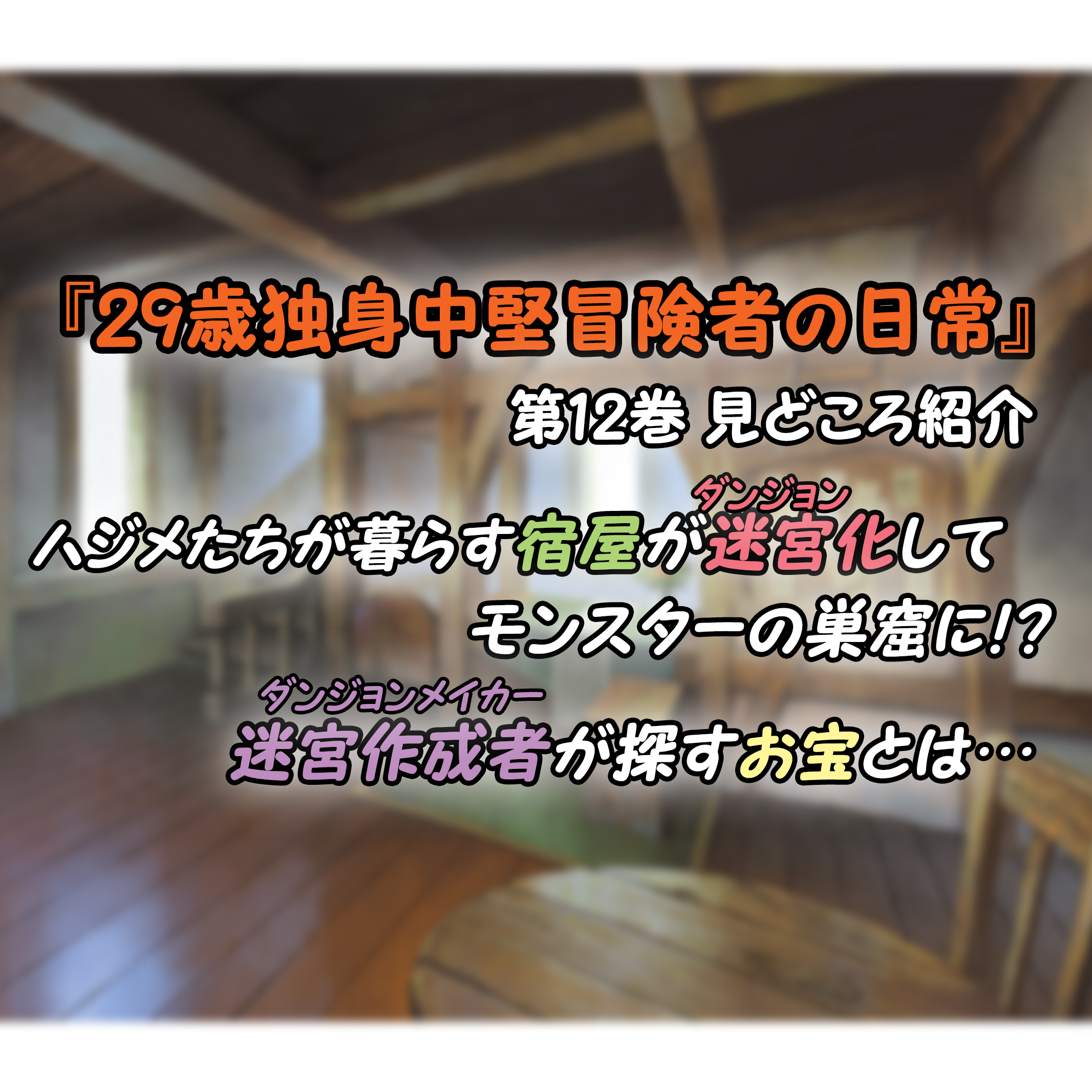 29歳独身中堅冒険者の日常 第12巻 ネタバレ注意 宿屋が迷宮化 迷宮作成者が探す宝とは カッパの休憩室